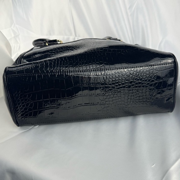 Anne Klein Black Croc-Embossed Tote Bag - Picture 5 of 16